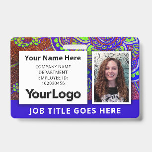 Custom Professional Corporate Employee Photo Name  Badge