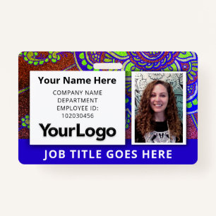 Custom Professional Corporate Employee Photo Name  Badge