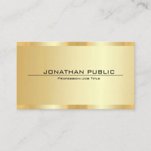 Custom Professional Elegant Faux Gold Template Business Card