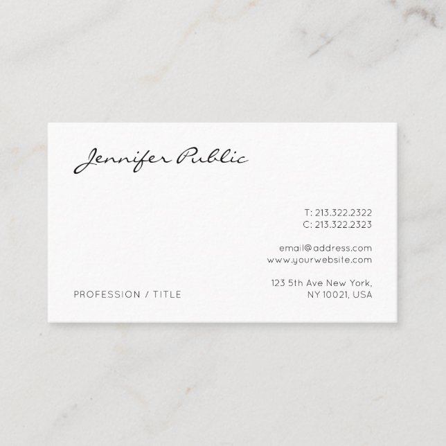 Custom Professional Elegant Modern Minimal Design Business Card (Front)