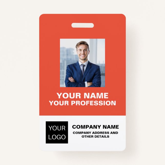 Custom Professional Employee Photo Office Id card Badge (Front)