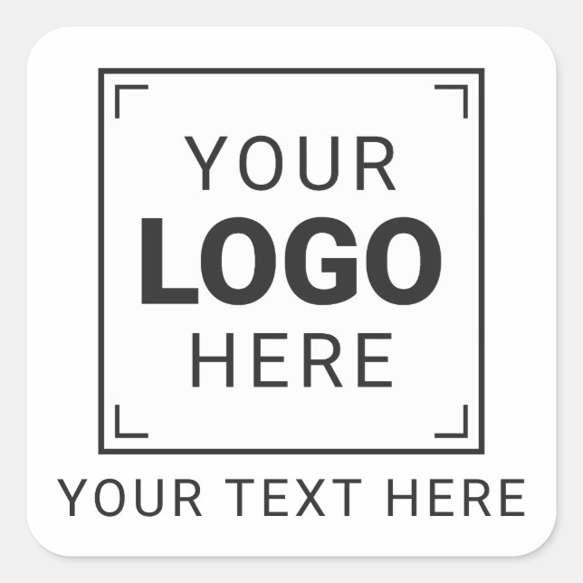 Custom Professional Logo and Text Business Square Sticker (Front)