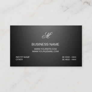 Custom Professional Logo Elegant Luxe Black Plain Business Card