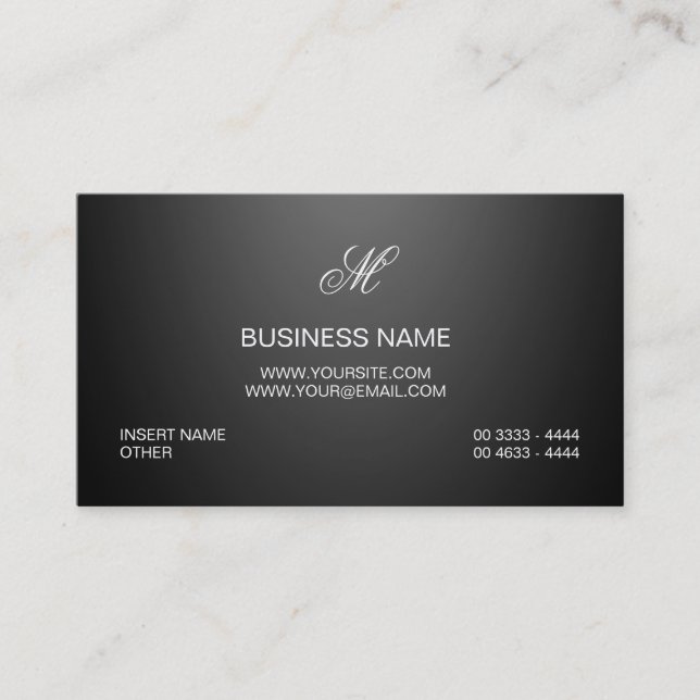 Custom Professional Logo Elegant Luxe Black Plain Business Card (Front)