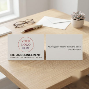 Custom Professional Logo – No Minimum Order Announcement