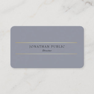Custom Professional Modern Grey Gold Elegant Business Card