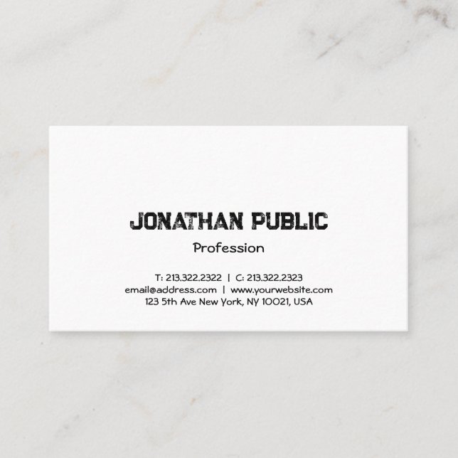 Custom Professional Modern Minimalist Template Business Card (Front)