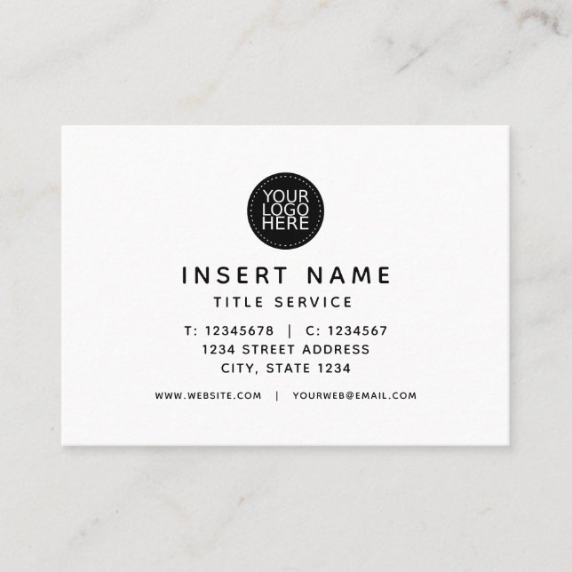 Custom Professional Modern Your Logo Here Business Card (Front)