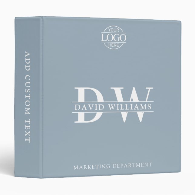 Custom Professional Monogram Initials No Minimum Binder (Front/Spine)