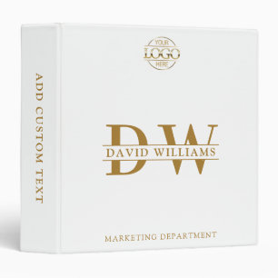 Custom Professional Monogram Initials No Minimum Binder