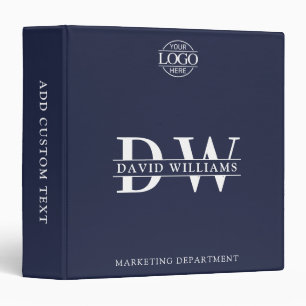 Custom Professional Monogram Initials No Minimum Binder