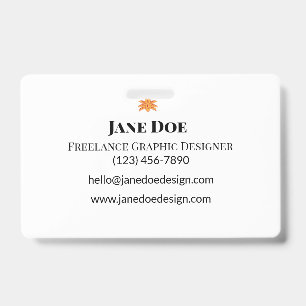 Custom Professional or Personal Contact Cards Badge