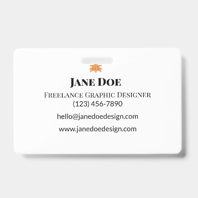 Custom Professional or Personal Contact Cards Badge (Front)