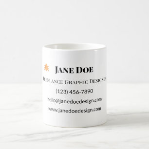 Custom Professional or Personal Contact Cards Coffee Mug