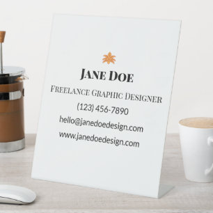 Custom Professional or Personal Contact Cards Pedestal Sign