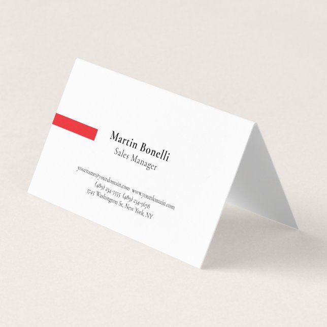 Custom Professional Plain Black & White Classical Business Card (Front)