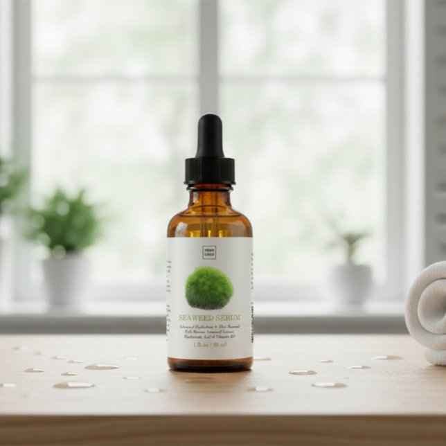 Custom Professional Seaweed Serum Skincare Label (Creator Uploaded)