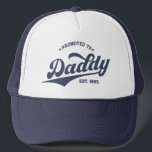 Custom Promoted to Daddy New Dad Father's Day Trucker Hat<br><div class="desc">Custom Promoted to Daddy New Dad Father's Day T-Shirt: a perfect gift for first-time dads! This tee is customizable with a custom year,  making it great for baby showers,  paternity leave,  or everyday dad life.</div>