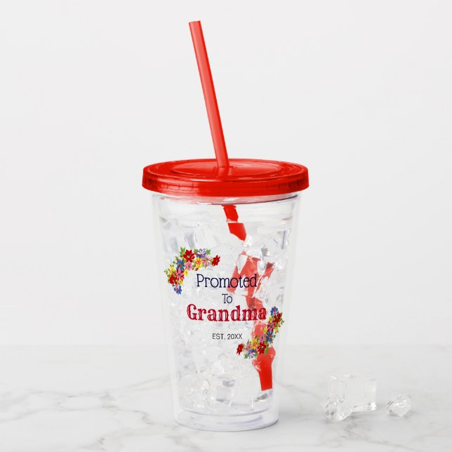 Custom Promoted To Grandma Acrylic Tumbler (Front Ice)