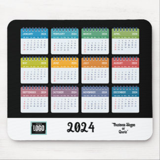 Custom Promotional Business Logo 2024 Calendar  Mouse Pad
