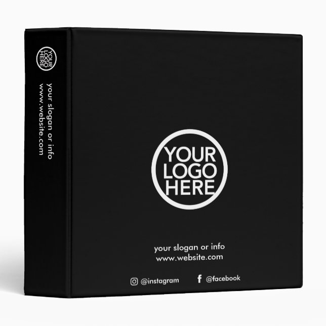 Custom Promotional Business Logo 3 Ring Binder (Front/Spine)