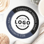 Custom Promotional Business Logo Branded Blue Round Paper Coaster<br><div class="desc">Create your own personalized coaster with your own company logo or custom image. Customized promotional coasters with your business logo are great for corporate dinner events, or any event where branded coasters would be ideal. If you have a restaurant, bar, catering company, or other food and beverage service business, this...</div>