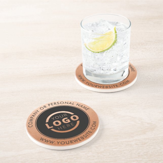 Custom Promotional Business Logo Branded Copper Coaster (Side)