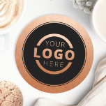 Custom Promotional Business Logo Branded Copper Round Paper Coaster<br><div class="desc">Create your own personalized coaster with your own company logo or custom image. Customized promotional coasters with your business logo are great for corporate dinner events, or any event where branded coasters would be ideal. If you have a restaurant, bar, catering company, or other food and beverage service business, this...</div>