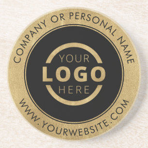 Custom Promotional Business Logo Branded Gold Coaster