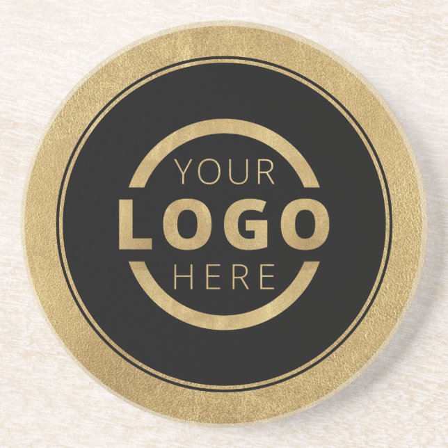 Custom Promotional Business Logo Branded Gold Coaster (Front)