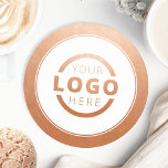 Custom Promotional Business Logo Branded Gold Round Paper Coaster<br><div class="desc">Create your own personalized coaster with your own company logo or custom image. Customized promotional coasters with your business logo are great for corporate dinner events, or any event where branded coasters would be ideal. If you have a restaurant, bar, catering company, or other food and beverage service business, this...</div>