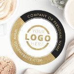 Custom Promotional Business Logo Branded Gold Round Paper Coaster<br><div class="desc">Create your own personalized coaster with your own company logo or custom image. Customized promotional coasters with your business logo are great for corporate dinner events, or any event where branded coasters would be ideal. If you have a restaurant, bar, catering company, or other food and beverage service business, this...</div>