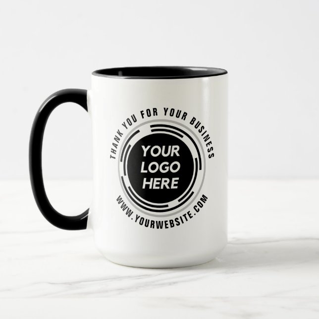 Custom Promotional Business Logo Branded Mug (Left)