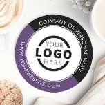 Custom Promotional Business Logo Branded Purple Round Paper Coaster<br><div class="desc">Create your own personalized coaster with your own company logo or custom image. Customized promotional coasters with your business logo are great for corporate dinner events, or any event where branded coasters would be ideal. If you have a restaurant, bar, catering company, or other food and beverage service business, this...</div>