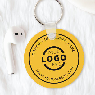 Custom Promotional Business Logo Branded Yellow Keychain