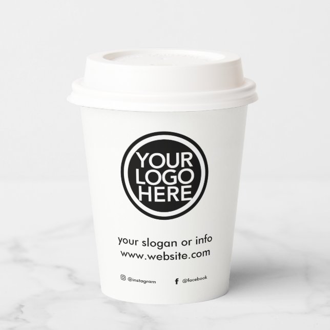 Custom Promotional Business Logo Paper Cups (Left)