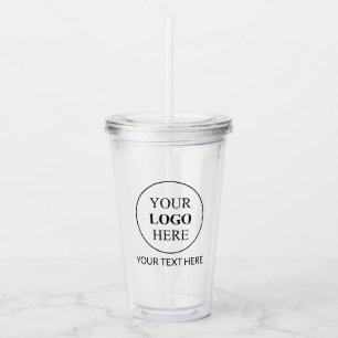 Custom Promotional Logo – No Minimum Order Acrylic Tumbler