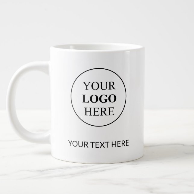 Custom Promotional Logo – No Minimum Order Large Coffee Mug (Left)