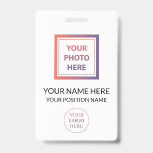Custom Promotional Logo & Photo No Minimum Order Badge