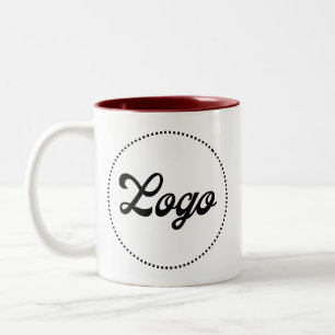 Custom Promotional MAROON Two-Tone Logo Mug