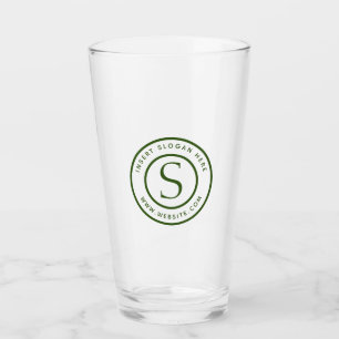 Custom Promotional Monogram Forest Green Glass