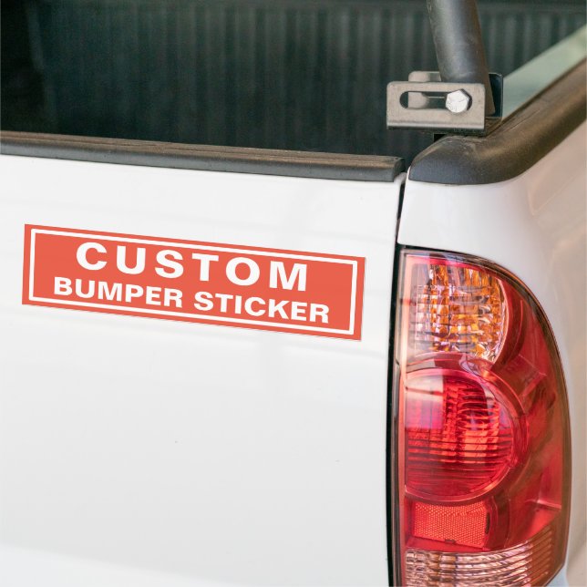 Custom Promotional Orange Bumper Sticker (On Truck)