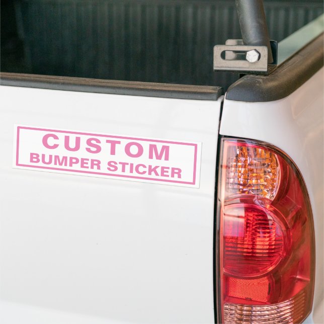 Custom Promotional Pink Bumper Sticker (On Truck)