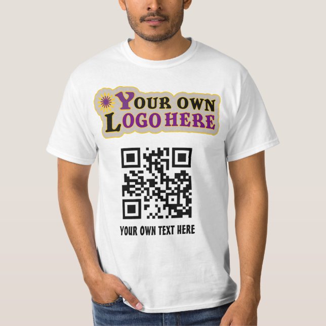 Custom promotional QR code and logo T-Shirt (Front)