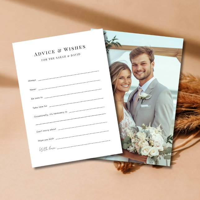Custom Prompt Photo Wedding Wishes and Advice Card (Creator Uploaded)