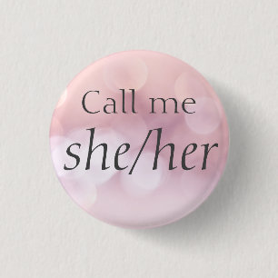Custom Pronouns 1 Inch Round Button