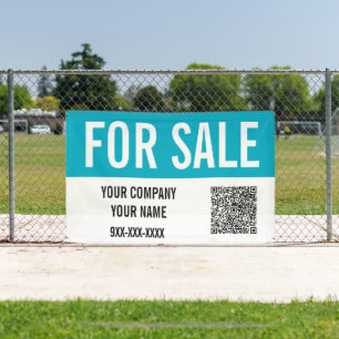 Custom Property For Sale QR Code Real Estate Banner