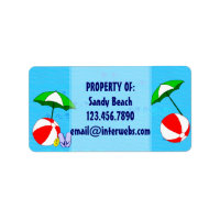 Custom Property Of Beach Ball Pool Umbrella Label