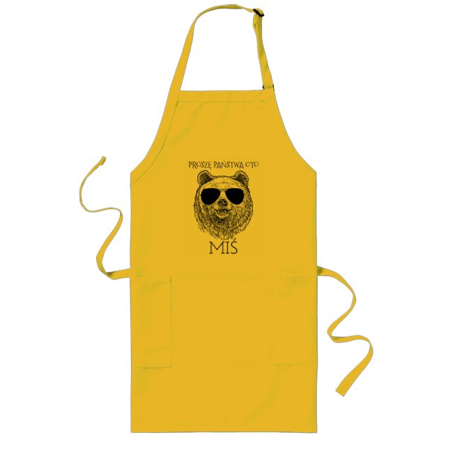 Custom PROSZĘ PAŃSTWA OTO MIŚ Men Funny PRL Polish Long Apron (Front)