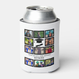 Custom proud dad of the graduate 11 photo collage  can cooler